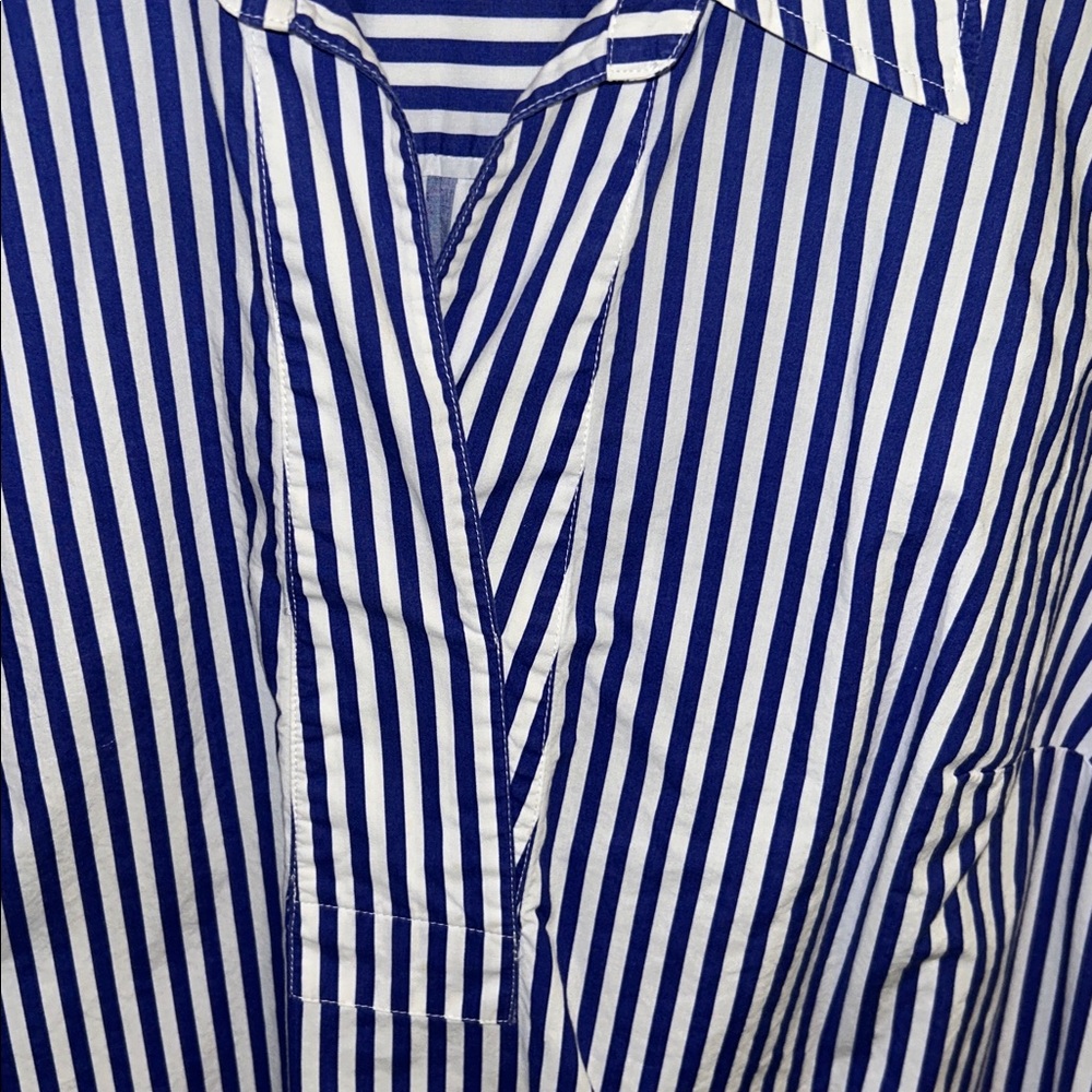 Talbots Navy and White Striped Top - Picture 3 of 7